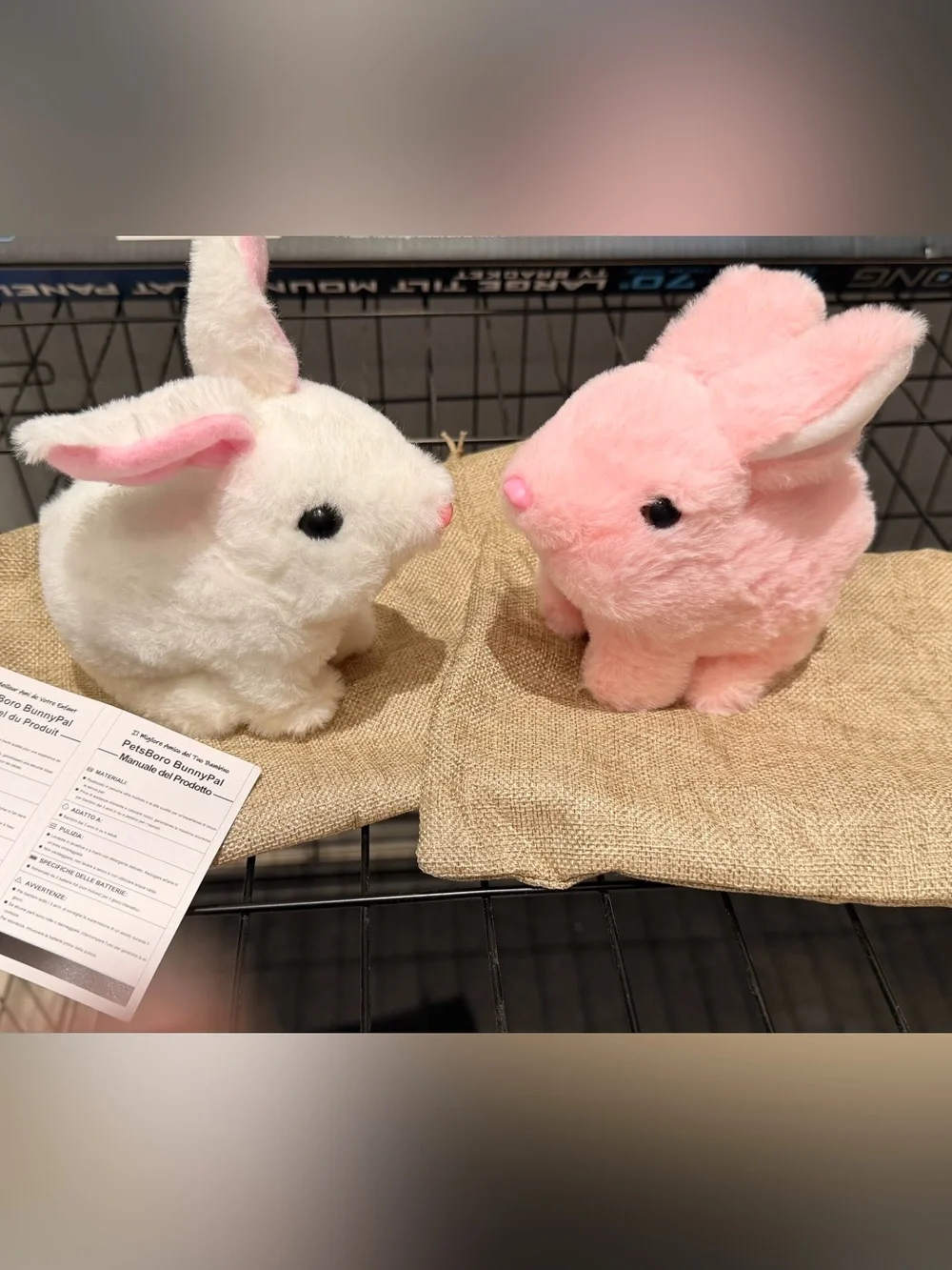 Plush Small Pet Bunny Toy - White or Pink